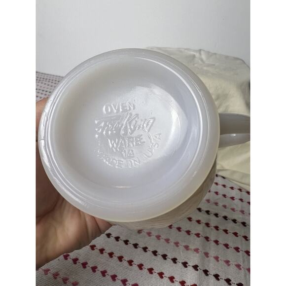 Vintage Fire King Milk Glass Pitcher With Gold Rim - Picture 9 of 9